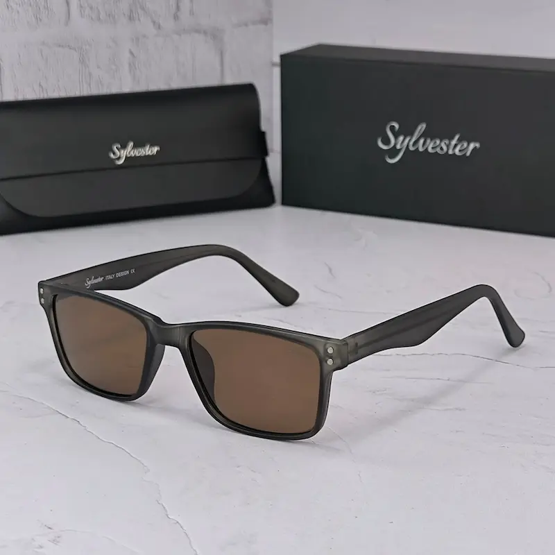 ⭐عینک مردانه سیلوستر SYLVESTER SY08 طوسی (با پک اصلی)