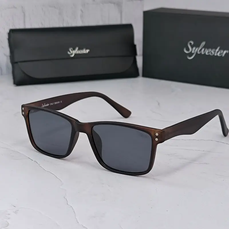 ⭐عینک مردانه سیلوستر SYLVESTER SY08 قهوه ای (با پک اصلی)