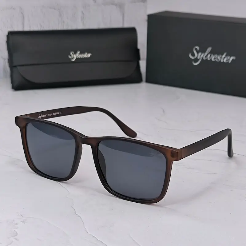 ⭐عینک مردانه سیلوستر SYLVESTER SY06 قهوه ای (با پک اصلی)