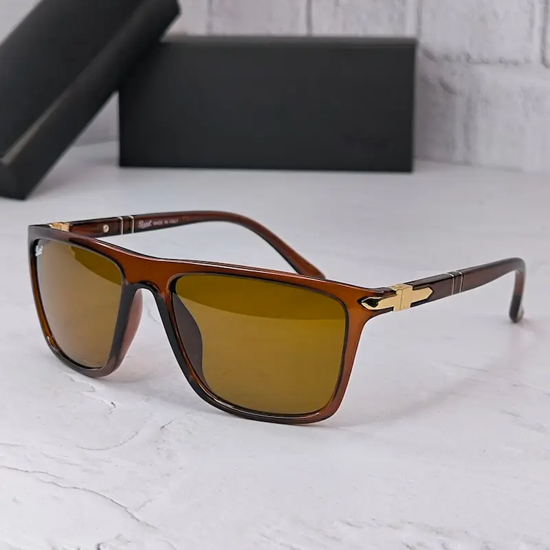 عینک آفتابی پرسول شیشه آنتی رفلکس (فول پک) قهوه ای 9191 PERSOL-کپی