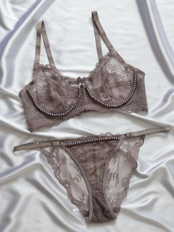 ست شورت سوتین مروارید کد 1118