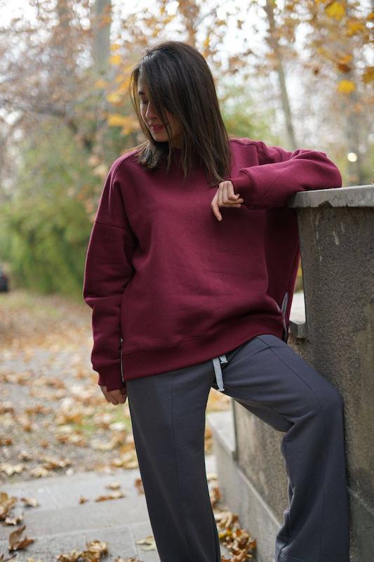 سويشرت اورسايز دخترانه بغل زيپدار