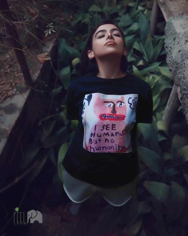 تیشرت نخ پنبه طرح I See Humans But No Humanity