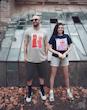 تیشرت نخ پنبه طرح دو گربه