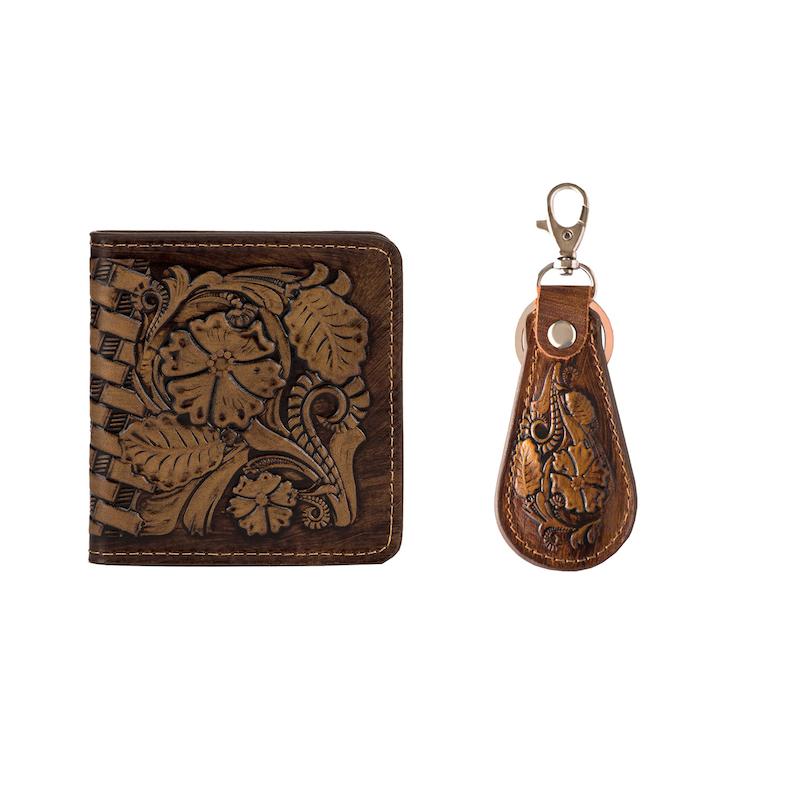 ست هدیه زنانه آینه و جاکلیدی طرح گل کد101116