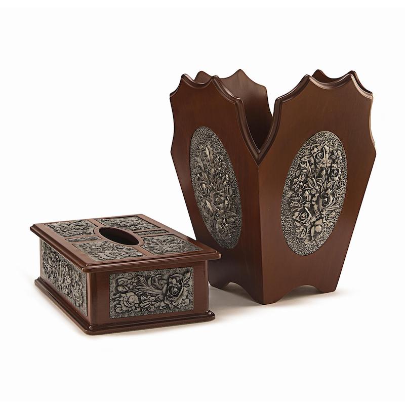 ست سطل و دستمال کاغذی نقره ای203132 (دارای ایراد جزئی)