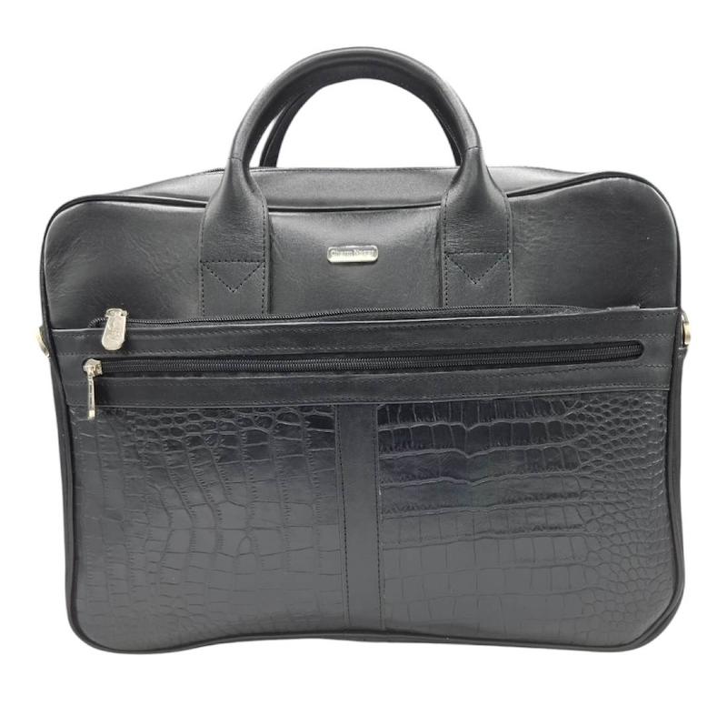 کيف اداري کروکوديلي حصيري مشکي کد 207608