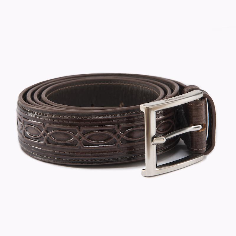   کمربند چرم مدل تایماز قهوه ای کد206406