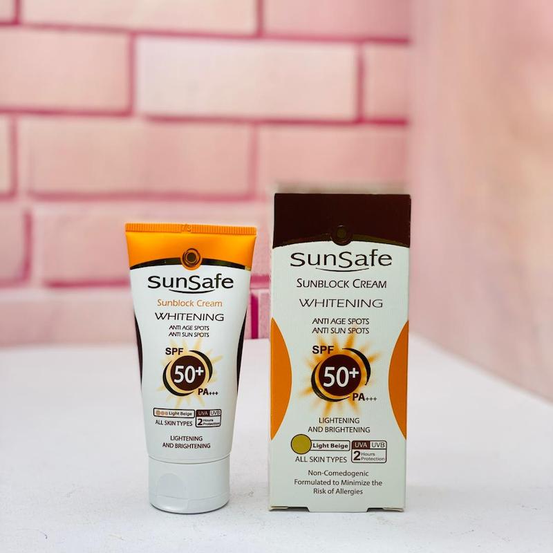 ضدآفتاب رنگی سان سیفSPF+50 (بژ روشن)
