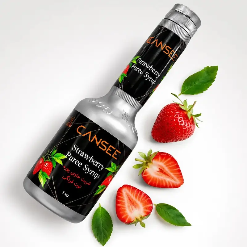 سیروپ توت فرنگی شربت پوره کنسی cansee