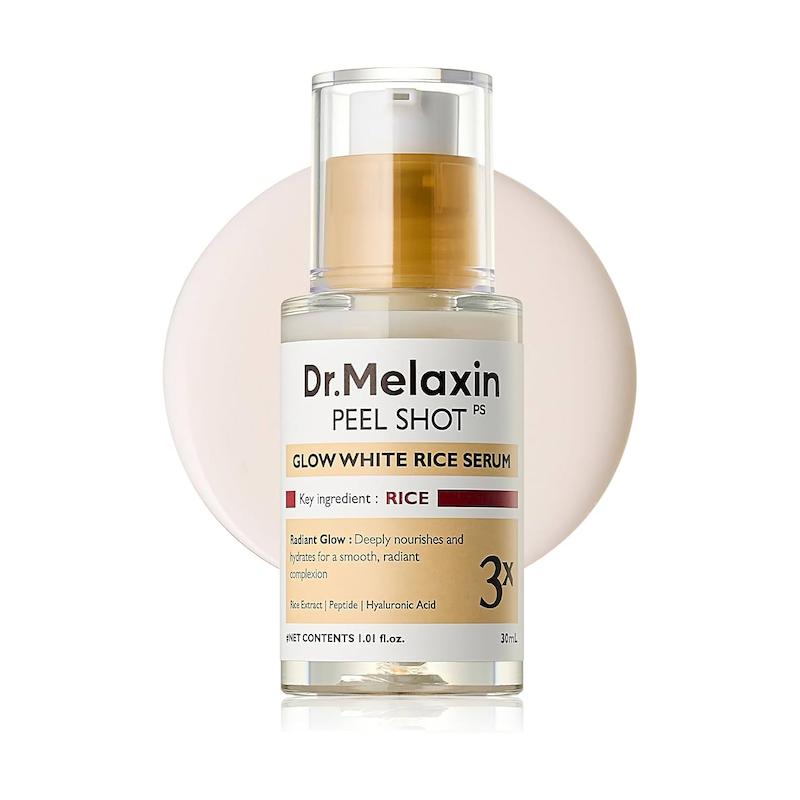 سرم روشن‌کننده و آبرسان برنج دکتر ملاکسین مدل Peel Shot Glow White Rice Serum