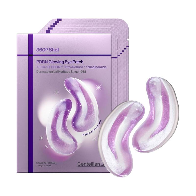 پچ زیر چشم روشن‌کننده و جوانساز سنتلیان 24 مدل 360 Shot PDRN Glowing Eye Patch (بسته 6 عددی)
