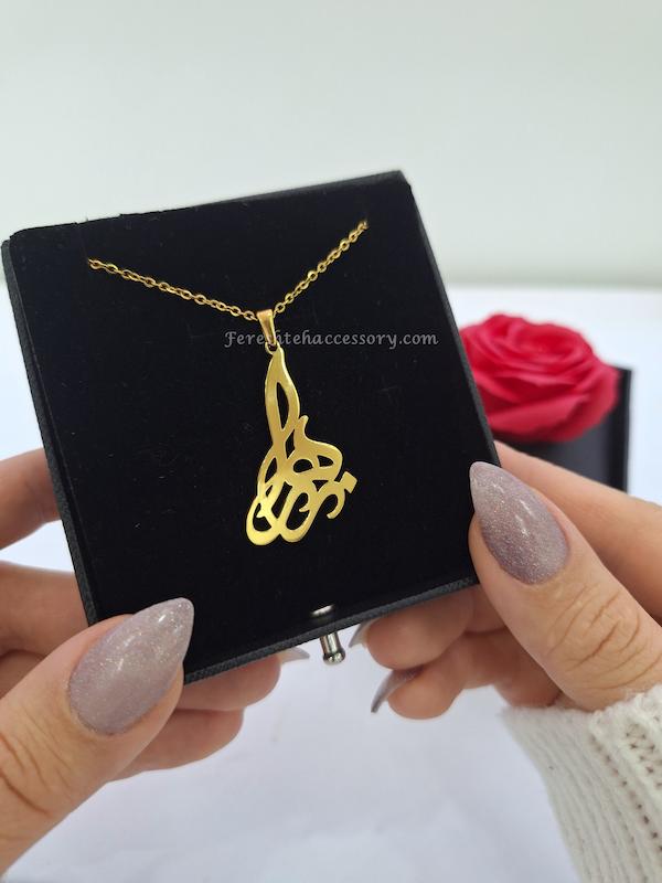 گردنبند اسم زهرا با فونت فارسی و لاتین (قابل سفارش با همه اسم‌ها)