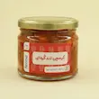 شیشه کوچک کیمچی قرمز کره ای از نمای روبرو