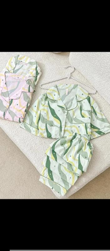 ست دوتیکه آستین کوتاه نخ موسلین