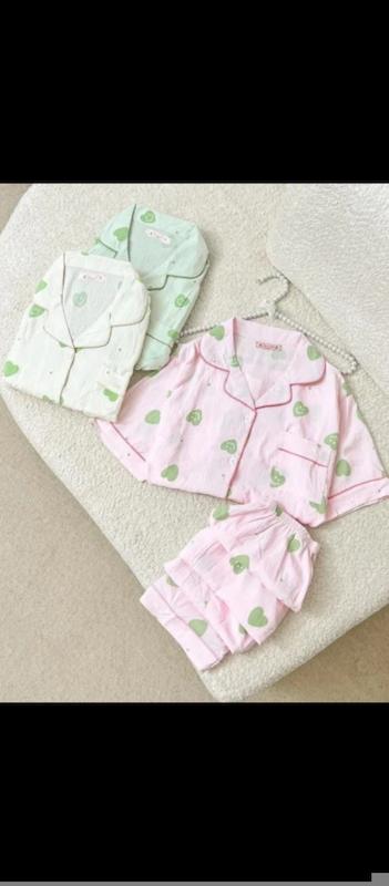 ست دوتیکه آستین کوتاه نخ موسلین