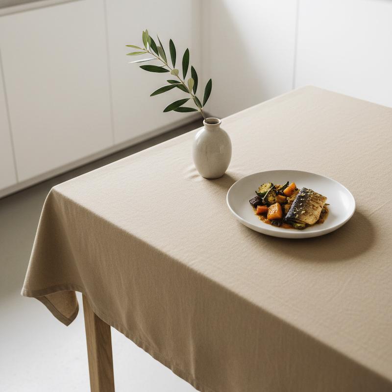 رومیزی، سفره تمام پنبه ضدآب (گردو)