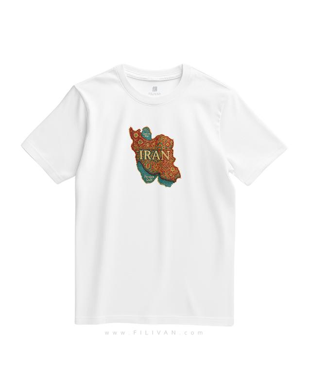 تیشرت طرح نقشه ایران بر فرش