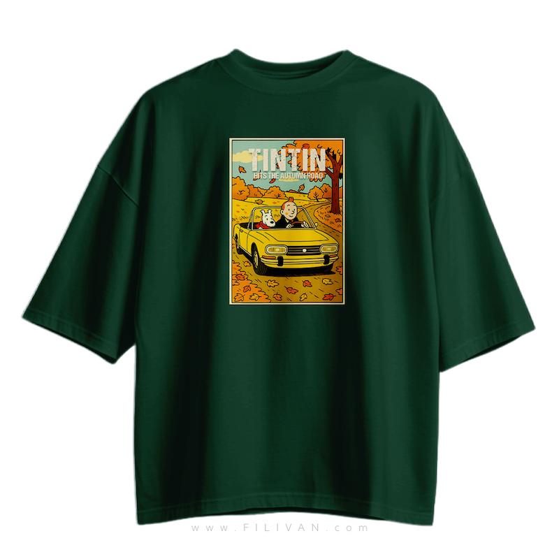 تیشرت طرح TIN TIN on the road (تن تن)