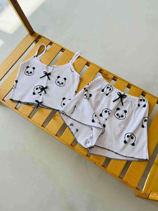 ست لباس راحتی تاپ و شورتک دخترانه و زنانه