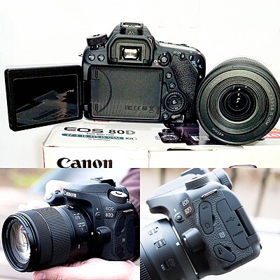 دوربین Canon EOS 80D و لنزIS USM EF-S 18-135