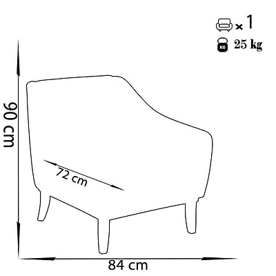 مبل راحتی یک نفره چشمه نور کد MA-407/1-BR-GR