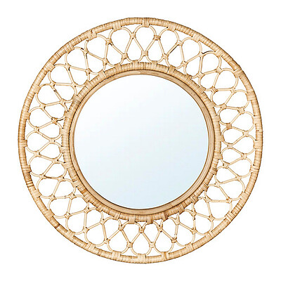 آینه گرد دور بامبو آیکیا مدل GRINSBOL Mirror, 55 cm