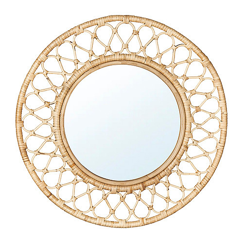 آینه گرد دور بامبو آیکیا مدل GRINSBOL Mirror, 55 cm