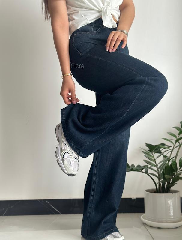 شلوار جین بگی آبی تیره
