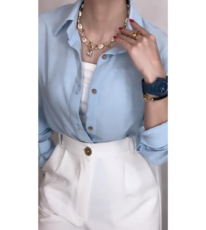 شومیز لینن مدل سرژه