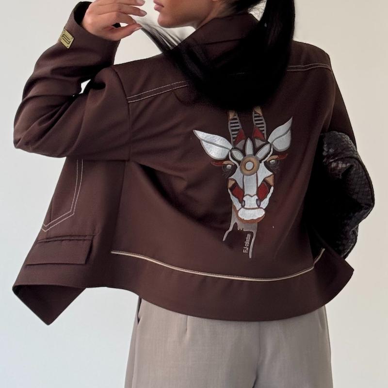 کت کوتاه قهوه ای روزت  ROZET