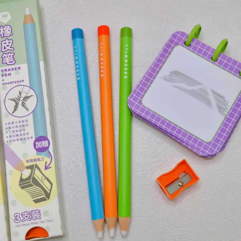 پاکن مدادی ۳ عددی به همراه تراش