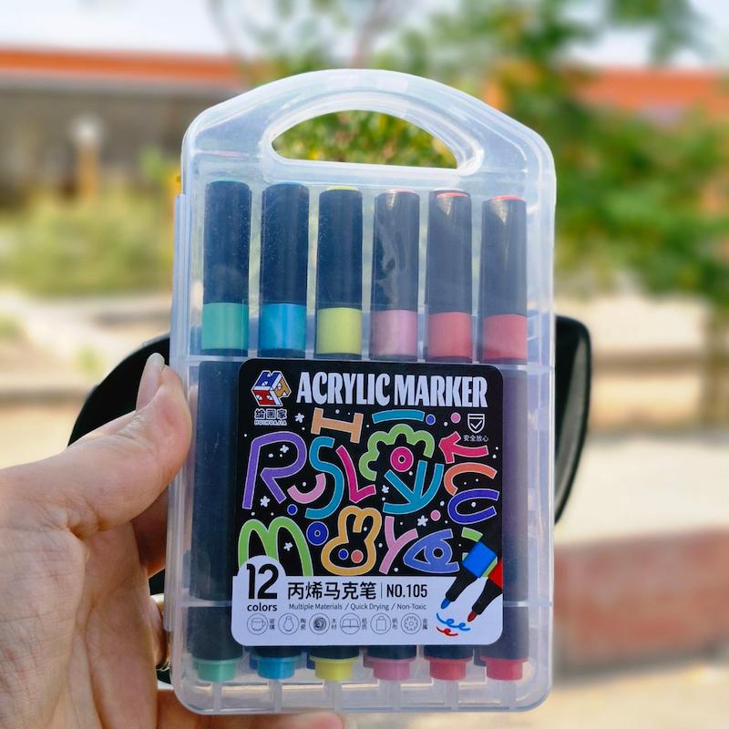 ماژیک رنگ آمیزی اکرولیک ۱۲ رنگ