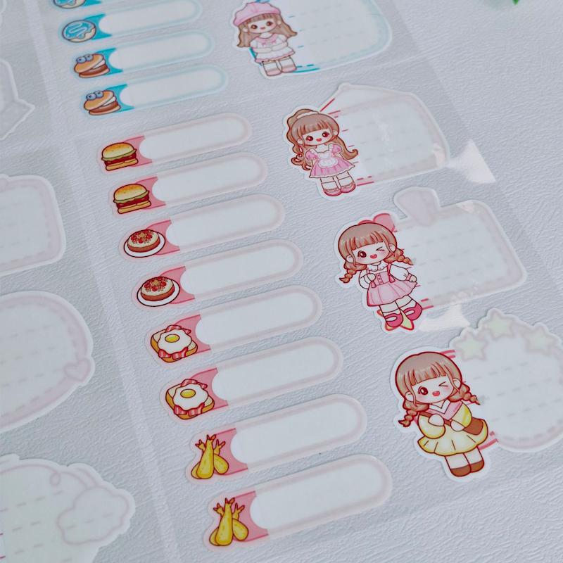 استیکر اسم ۴ ورقی طرح دختر