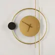ساعت دیواری مدرن مینیمال طرح هندسی مشکی(Modern metal wall clock)