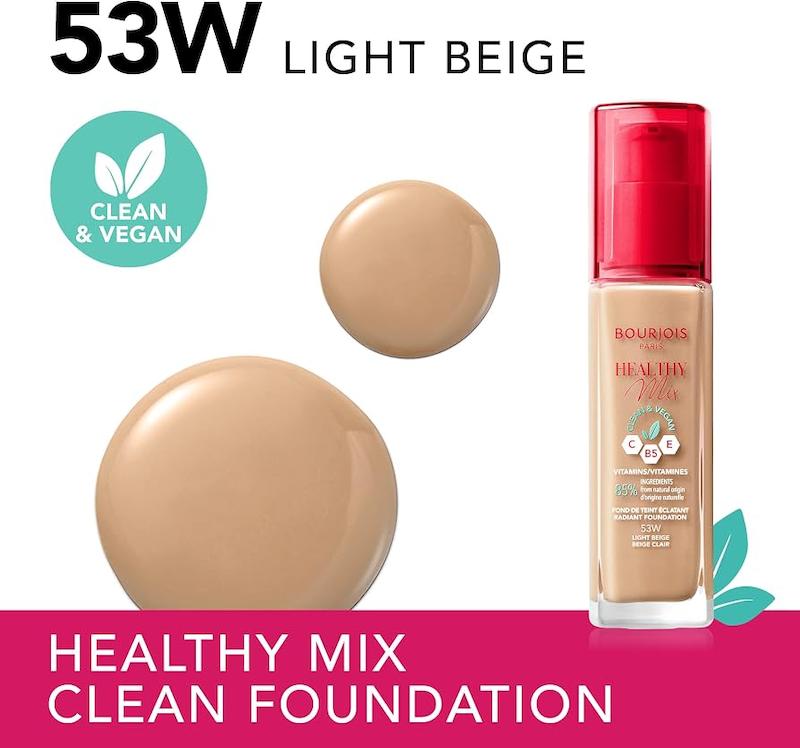 کرم‌ پودر هلثی میکس کلین وگان بورژوا Bourjois Healthy Mix Clean & Vegan Foundation
