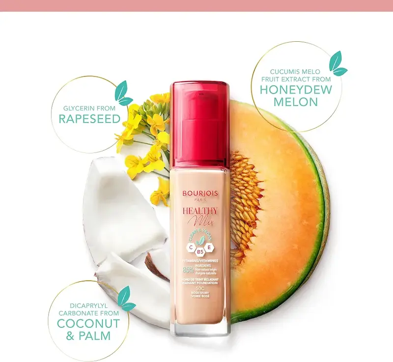 کرم‌ پودر هلثی میکس کلین وگان بورژوا Bourjois Healthy Mix Clean & Vegan Foundation