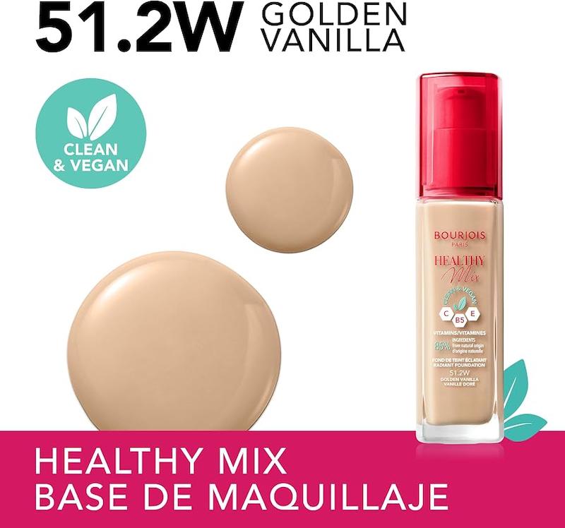 کرم‌ پودر هلثی میکس کلین وگان بورژوا Bourjois Healthy Mix Clean & Vegan Foundation