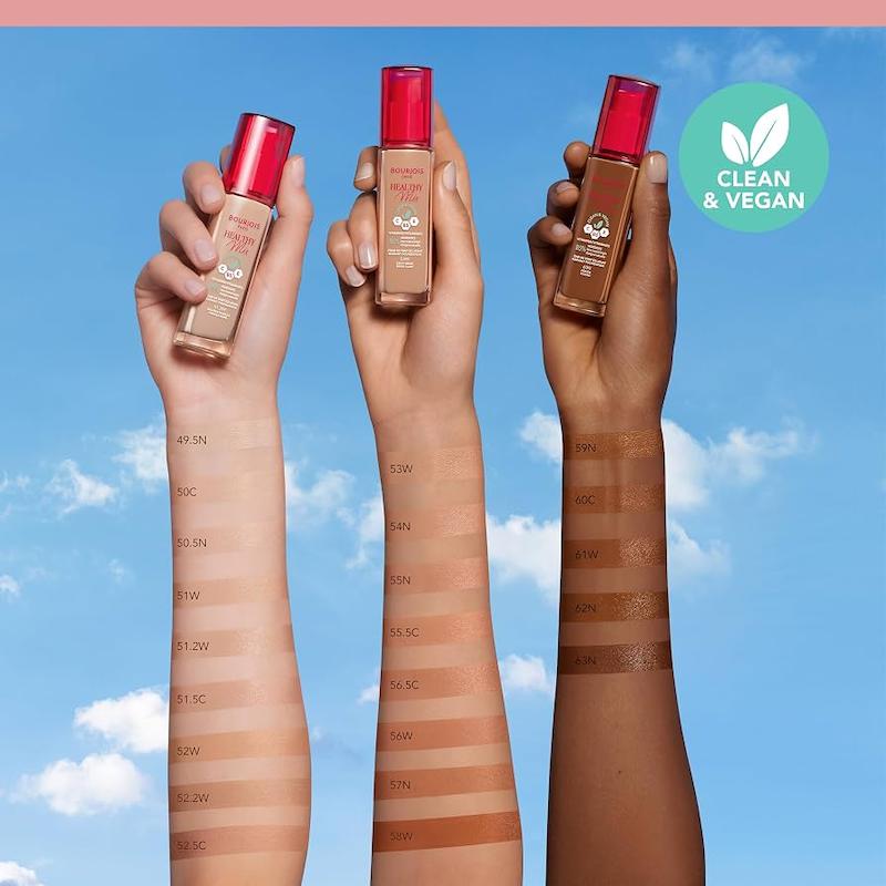 کرم‌ پودر هلثی میکس کلین وگان بورژوا Bourjois Healthy Mix Clean & Vegan Foundation