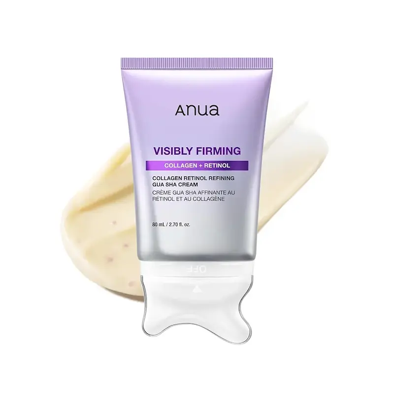 کرم جوانساز و فرم دهنده کلاژن و رتینول گواشا آنوا ANUA Visibly Firming Collagen + Retinol Refining Gua Sha Cream