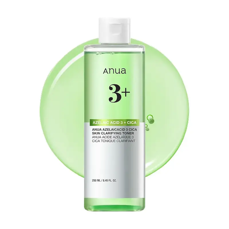 تونر آزلائیک اسید 3 و سیکا آنوا تسکین دهنده و شفاف کننده ANUA Azelaic Acid 3 Cica Skin Clarifying Toner