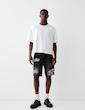 شلوارک  Bershka Printed denim Bermuda 