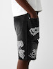 شلوارک  Bershka Printed denim Bermuda 