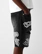 شلوارک  Bershka Printed denim Bermuda 