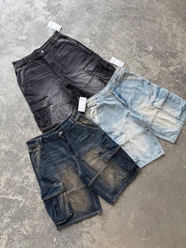 شلوارک جین کارگو Bershka 