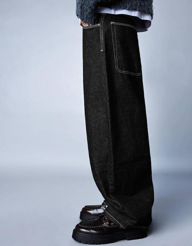  جین  Bershka raw denim barrel fit