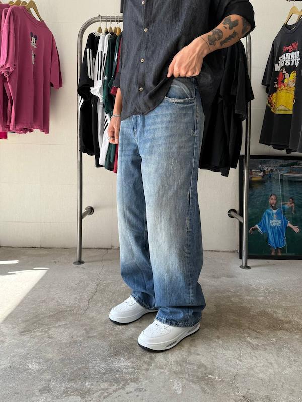 شلوار جین نیم بگ zara 