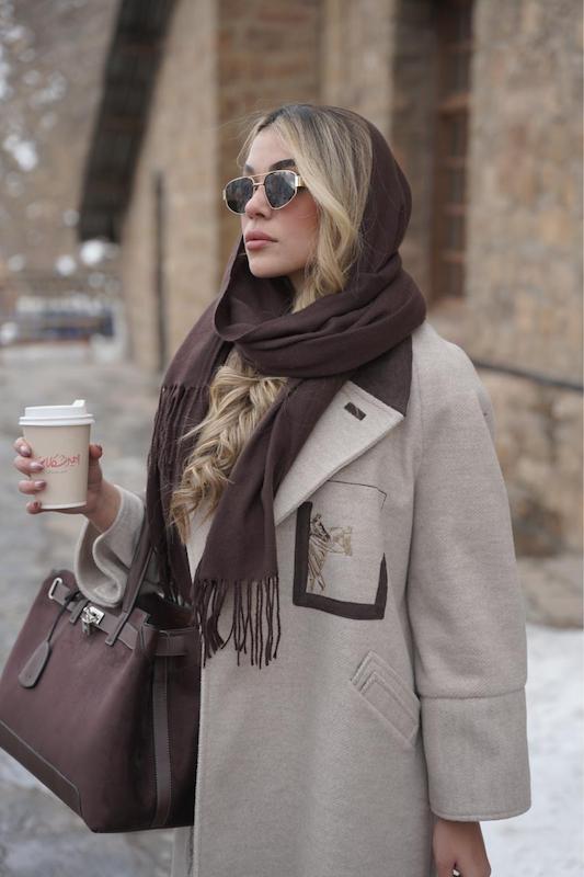 پالتو بلند گلدوزی اسب دوانی