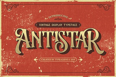 فونت انگلیسی دیسپلی برای طراحی وینتیج (Antistar)