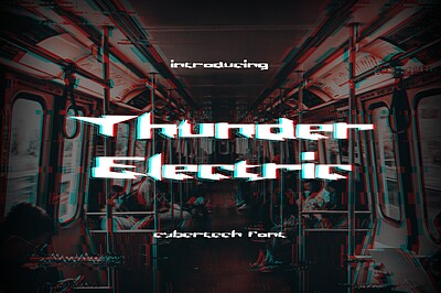 فونت انگلیسی سایبرتک برای طراحی سایبرپانکی (Thunder Electric)